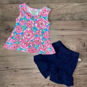 LWD Peplum Top Sz 12-18 mos & sz 12m Navy Shorties